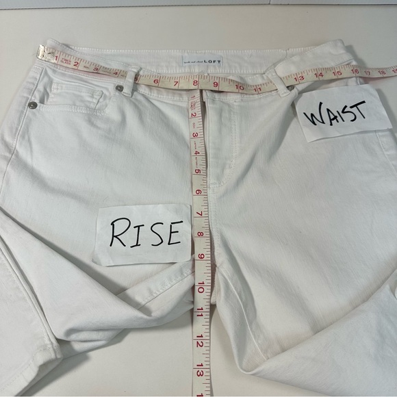 Loft Modern High Waist Skinny Ankle Jeans Womens 30/10 White Stretch Summer NWOT - Picture 7 of 11